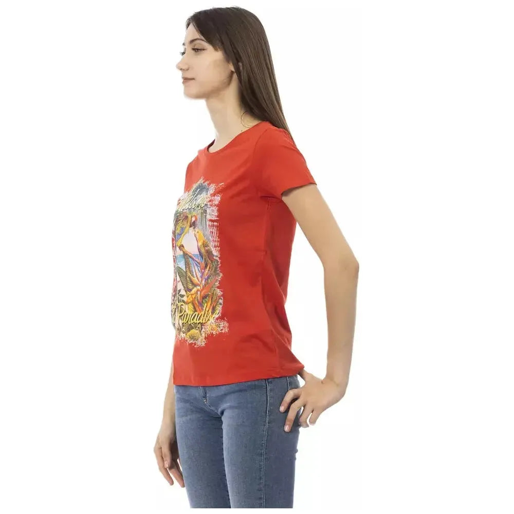 Trussardi Action Red Cotton Women Top Trussardi Action