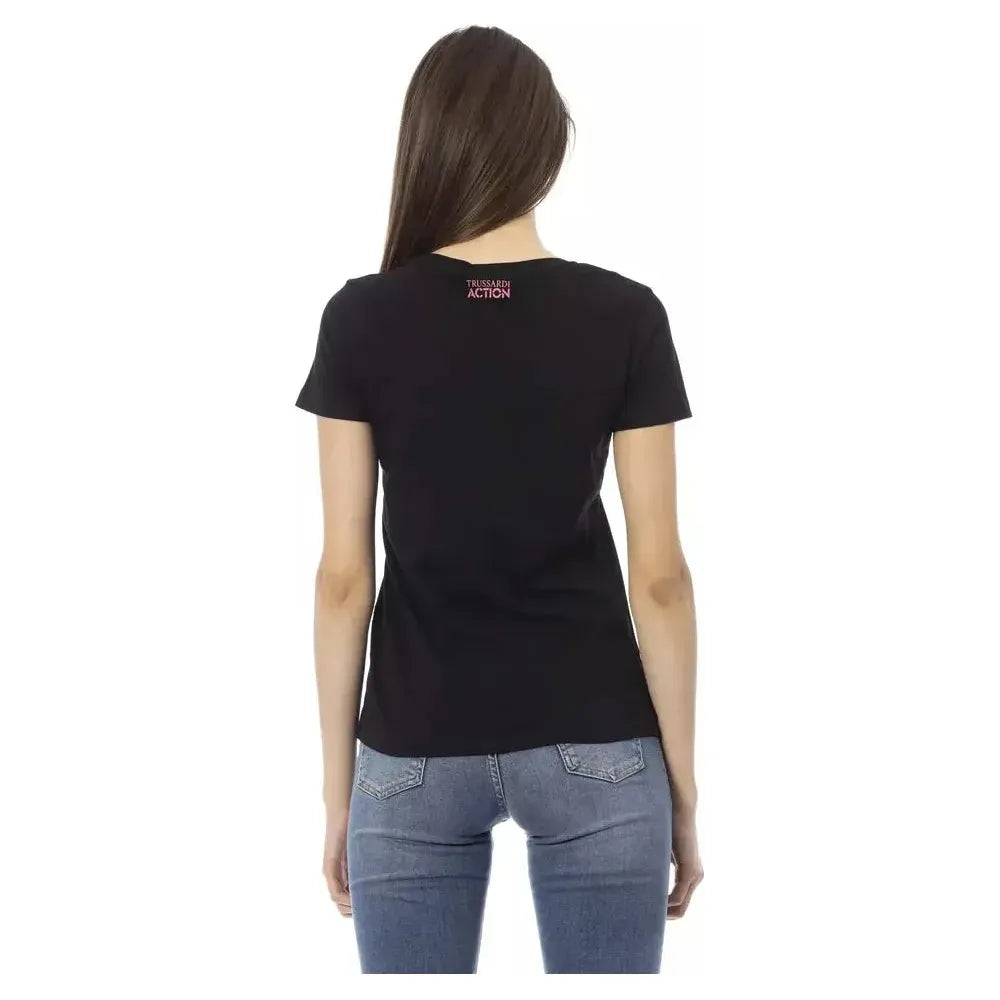 Trussardi Action Black Cotton Women T-Shirt Trussardi Action