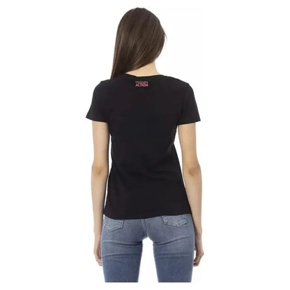 Trussardi Action Black Cotton Women T-Shirt Trussardi Action