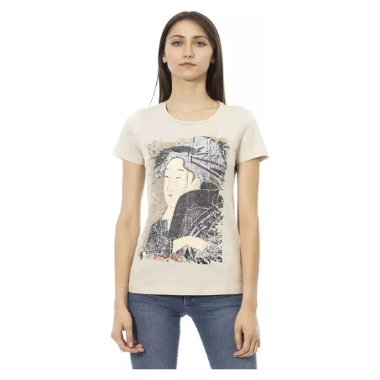 Trussardi Action Beige Cotton Women Top Trussardi Action