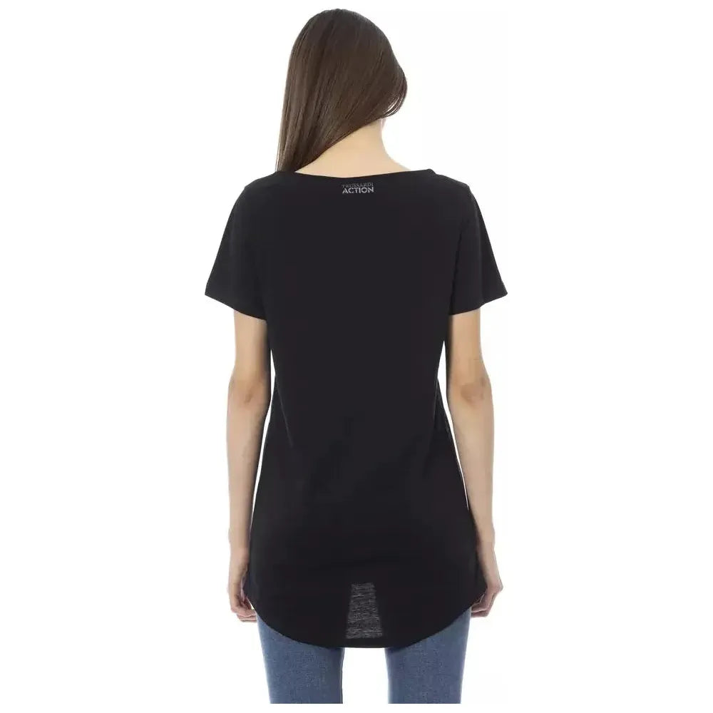 Trussardi Action Black Cotton Women T-Shirt Trussardi Action