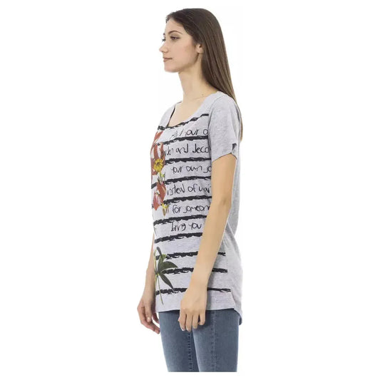 Trussardi Action Gray Cotton Women T-Shirt Trussardi Action Gray