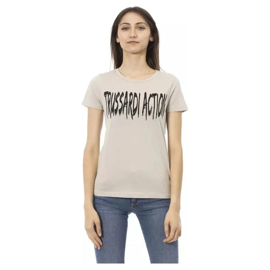 Trussardi Action Beige Cotton Women T-Shirt Trussardi Action Gray