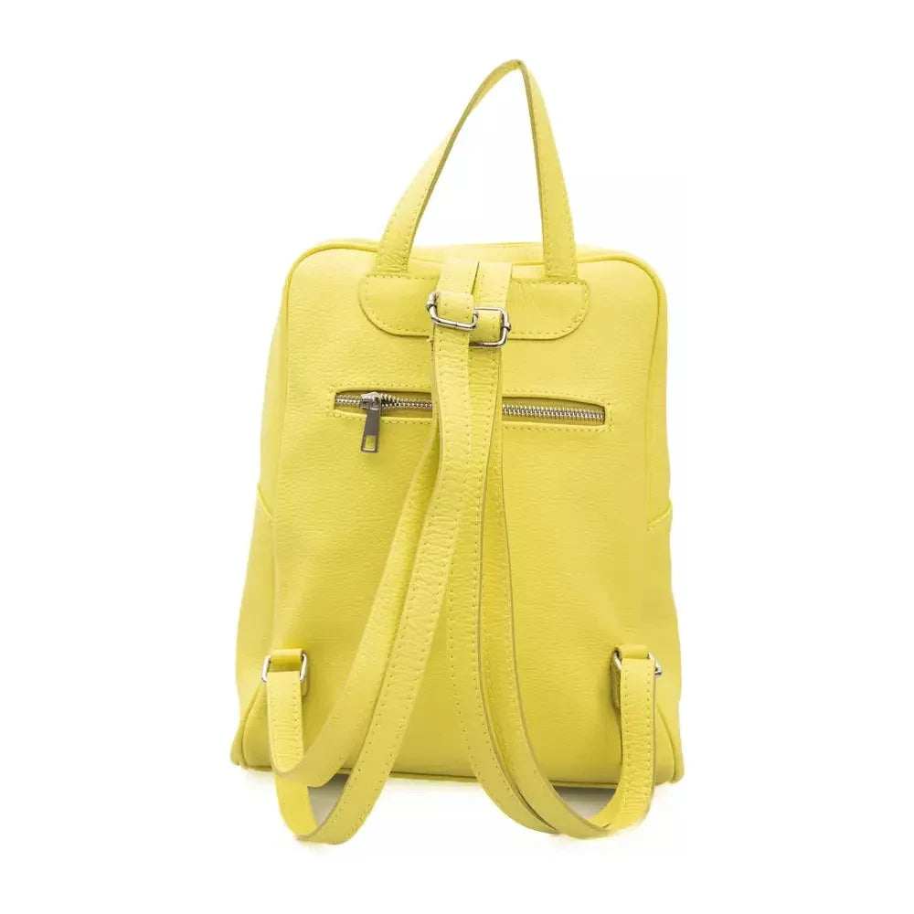 Baldinini Trend Sunshine Yellow Leather Backpack Baldinini Trend