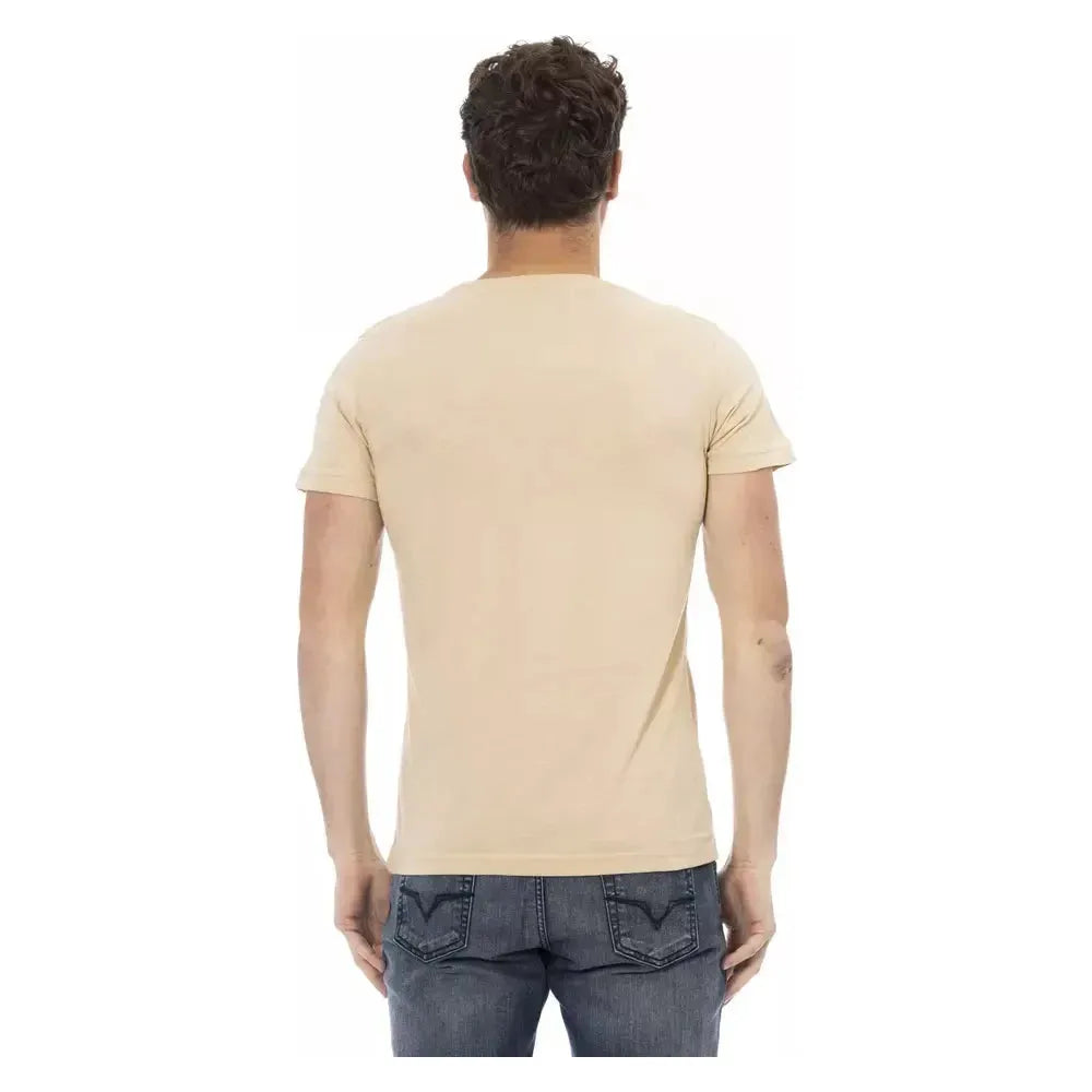 Trussardi Action Beige Cotton Men T-Shirt Trussardi Action