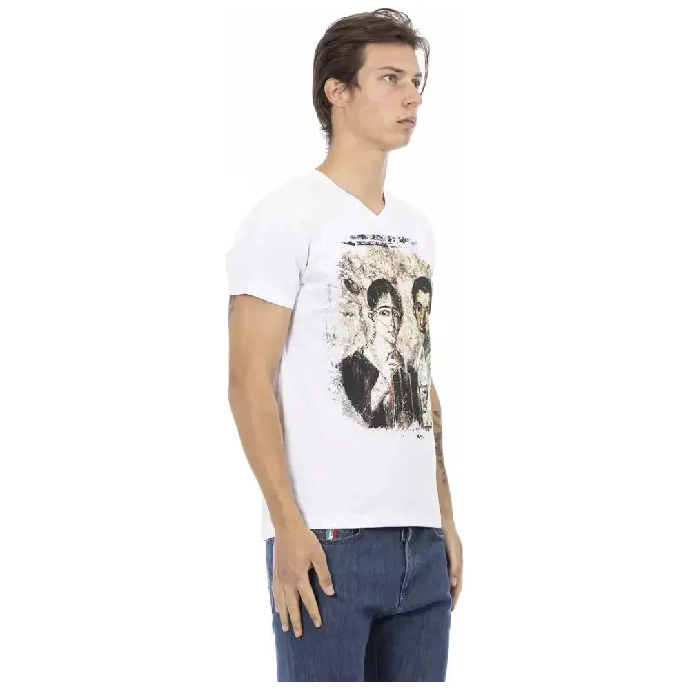 Trussardi Action White Cotton Men T-Shirt Trussardi Action