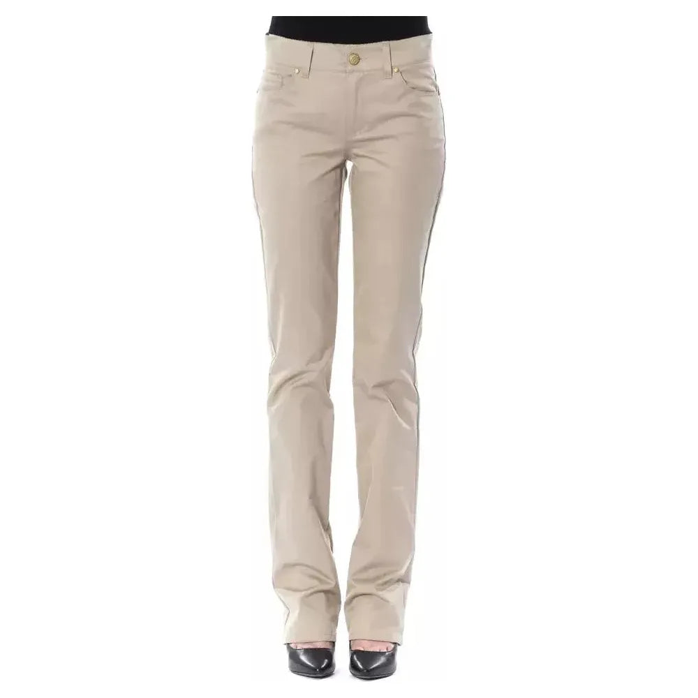 BYBLOS Beige Cotton Women Pant BYBLOS