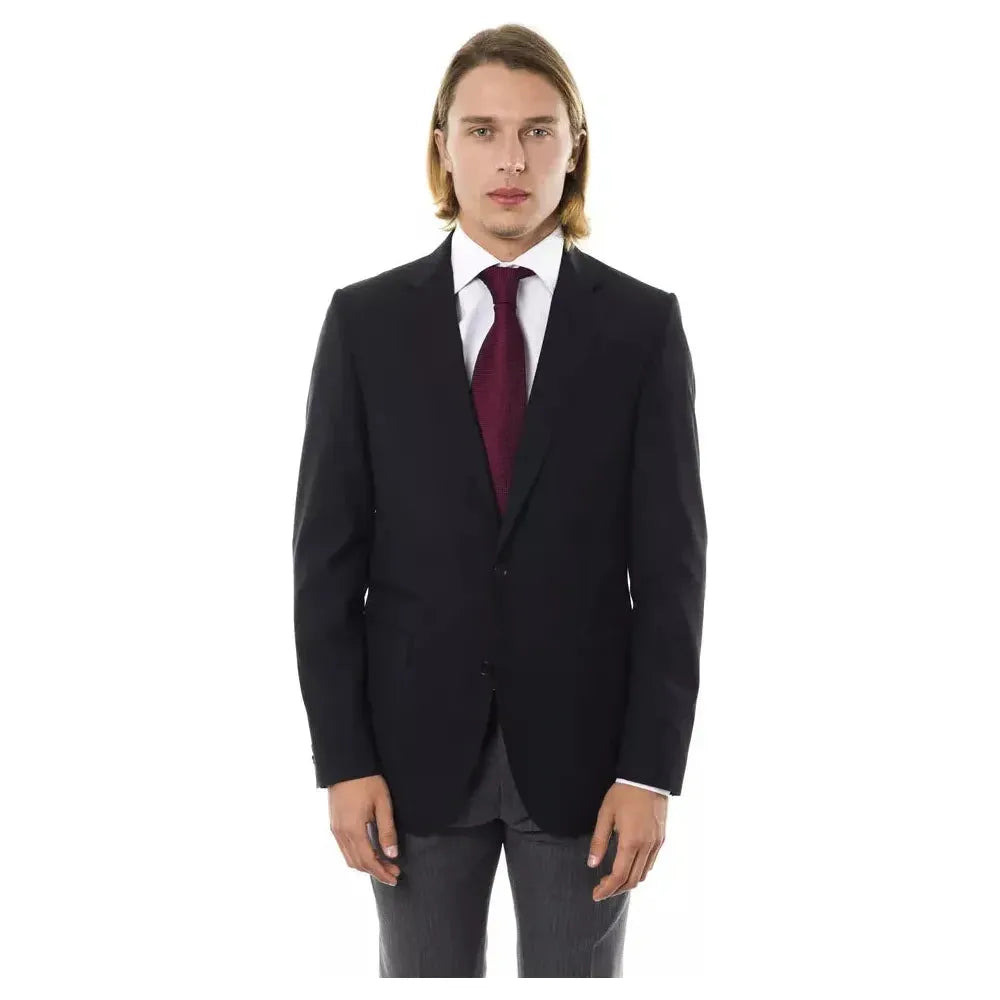 Uominitaliani Black Wool Mens Blazer Uominitaliani