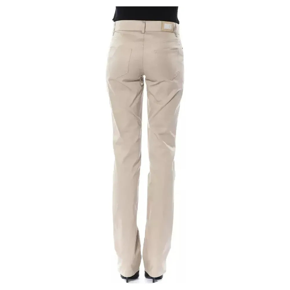 BYBLOS Beige Cotton Women Pant BYBLOS