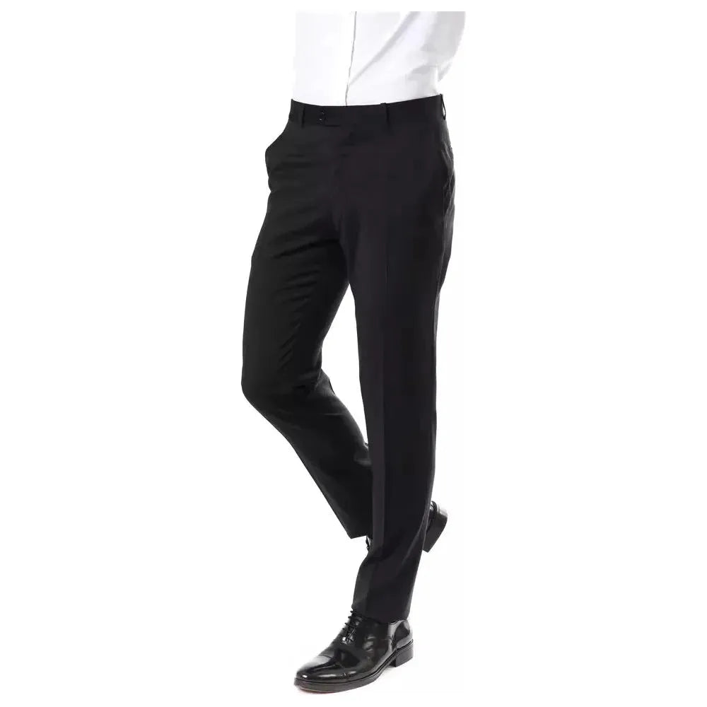 Uominitaliani Gray Wool Men Pants Uominitaliani