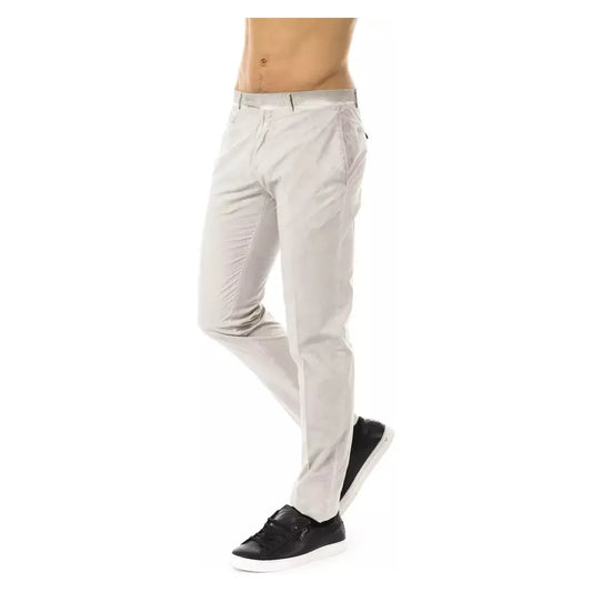 Uominitaliani Gray Cotton Men Pant Uominitaliani