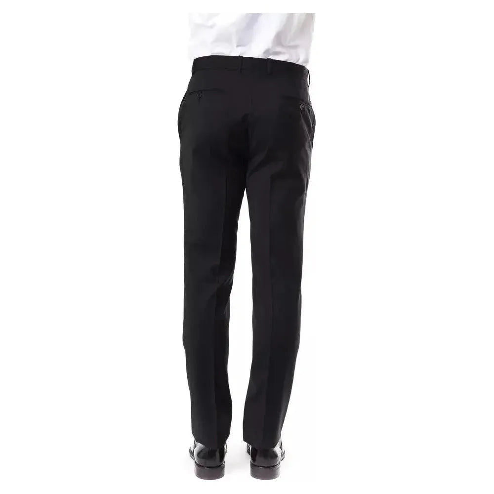 Uominitaliani Gray Wool Men Pants Uominitaliani