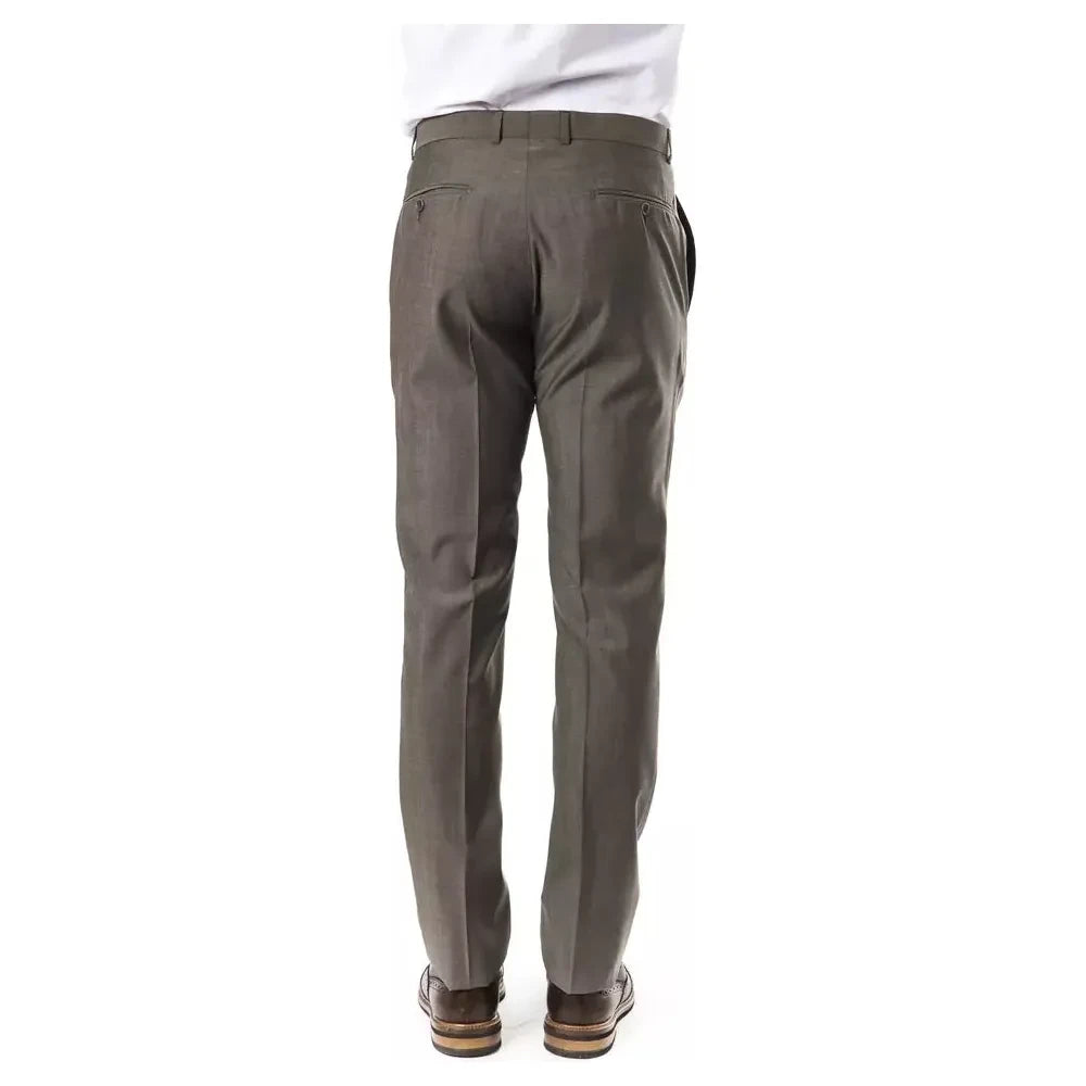 Uominitaliani Gray Wool Men Pant Uominitaliani