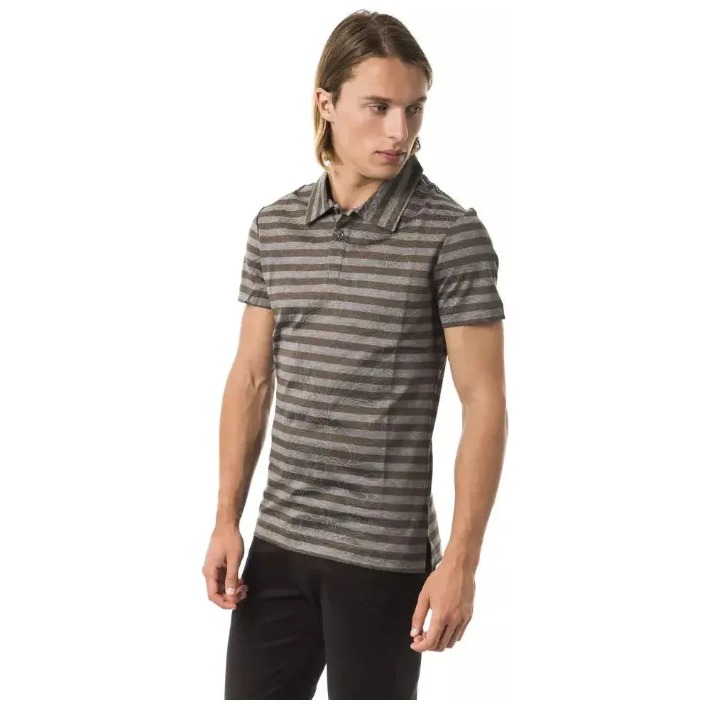 BYBLOS Gray Cotton Men Polo Shirt BYBLOS