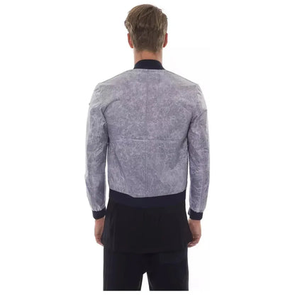Nicolo Tonetto Gray Polyester Men Bomber Jacket