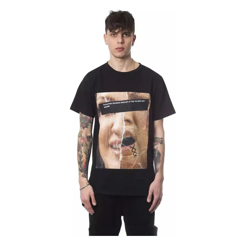 Nicolo Tonetto Black Cotton Men T-Shirt Nicolo Tonetto Gray
