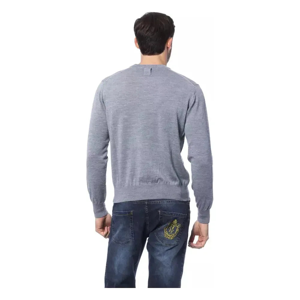 Billionaire Italian Couture Gray Merino Men Sweater Billionaire Italian Couture