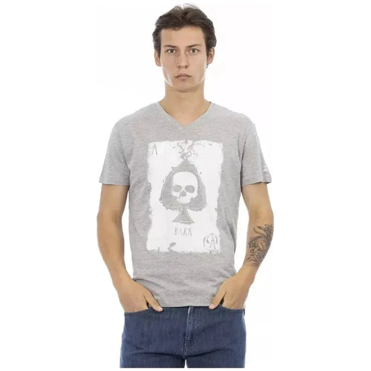 Trussardi Action "Gray Cotton Men T-Shirt" Trussardi Action