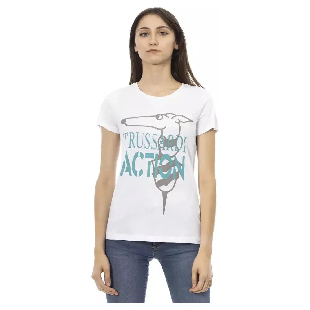 Trussardi Action White Cotton T-Shirt Trussardi Action