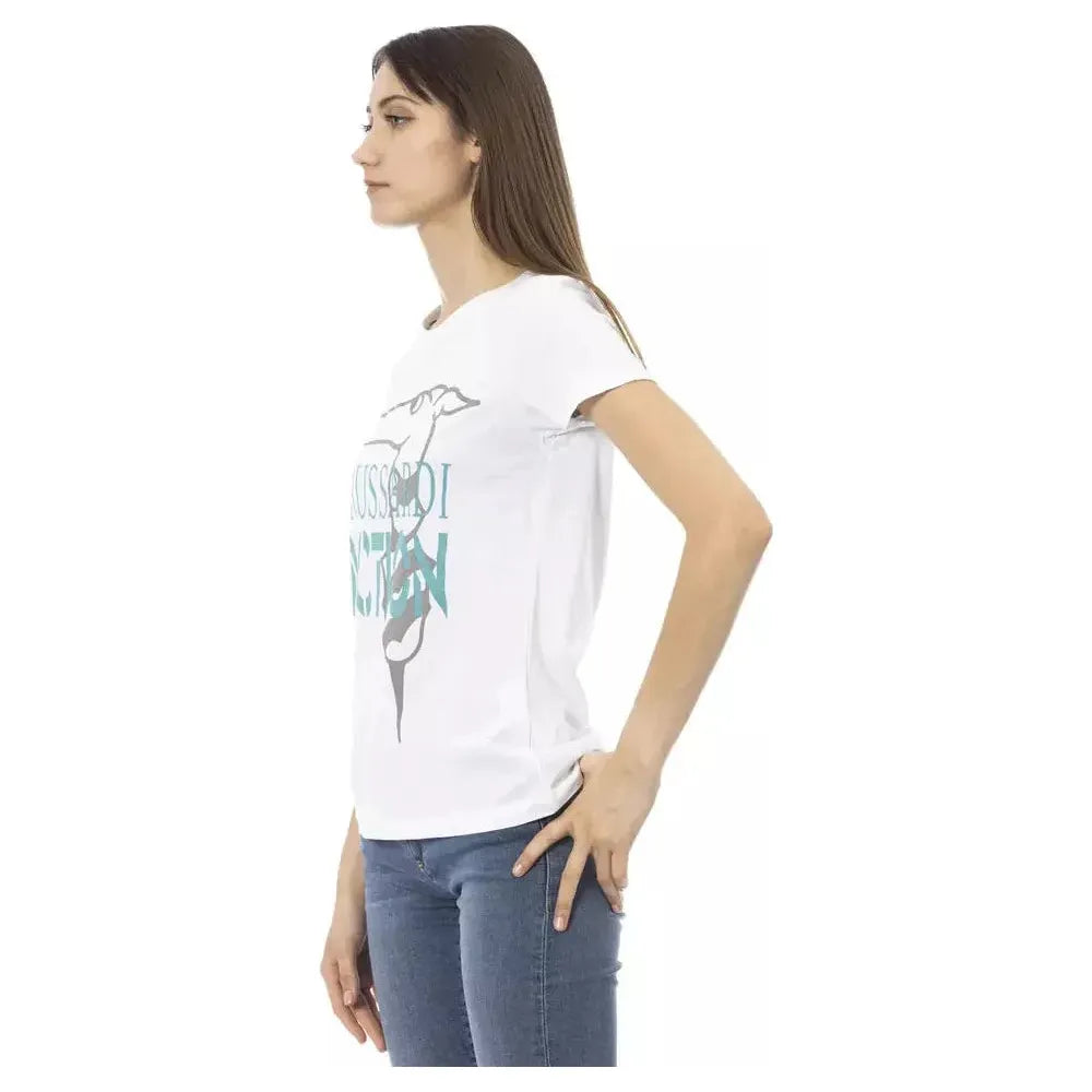 Trussardi Action White Cotton T-Shirt Trussardi Action