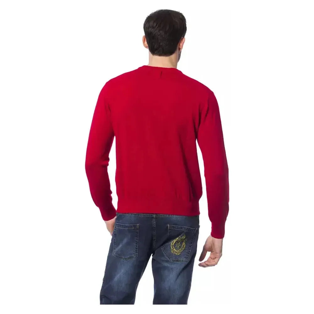 Billionaire Italian Couture Red Merino Wool Men Sweater Billionaire Italian Couture Firebrick