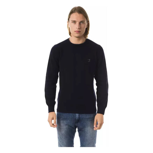 Uominitaliani Exquisite Embroidered Crew Neck Wool Sweater Uominitaliani