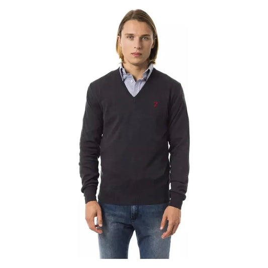 Uominitaliani Gray Merino Wool Men Sweater