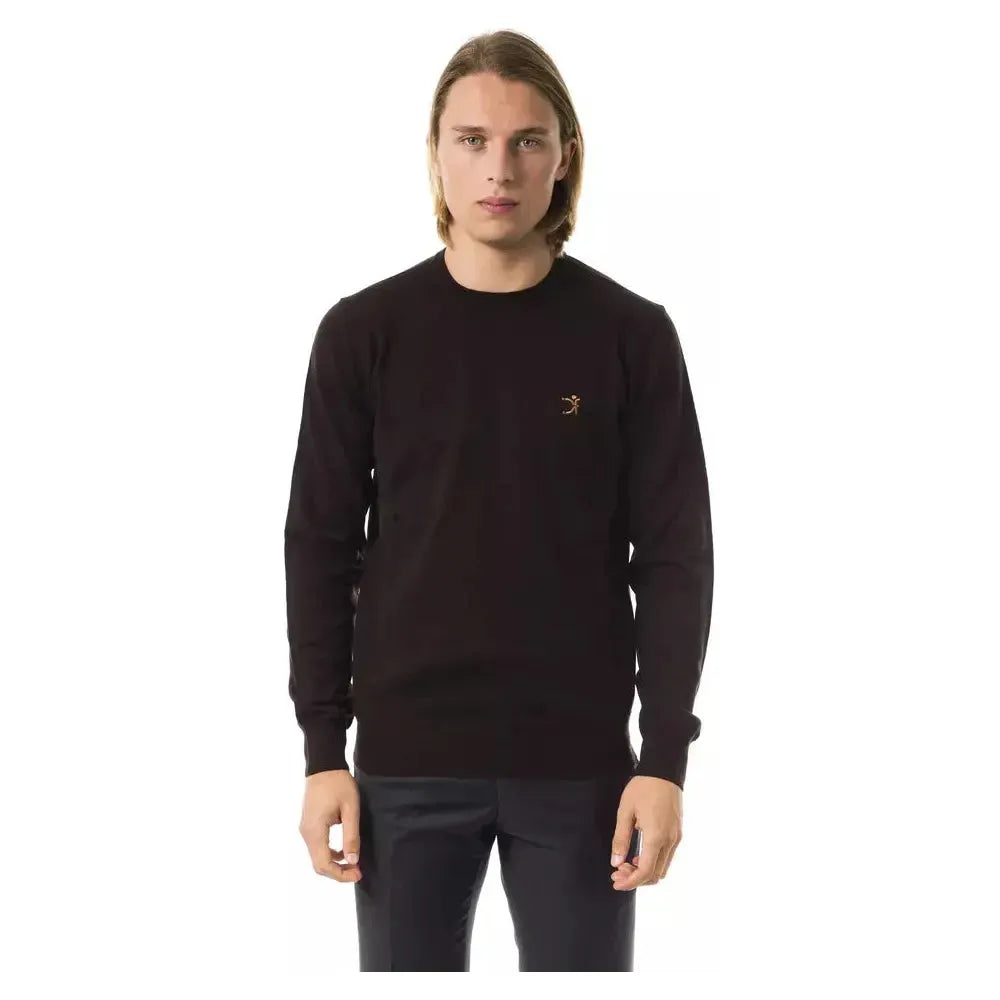 Uominitaliani Brown Merino Men Sweater Uominitaliani