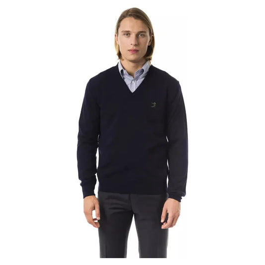 Uominitaliani Elegant V-Neck Merino Wool Sweater Uominitaliani