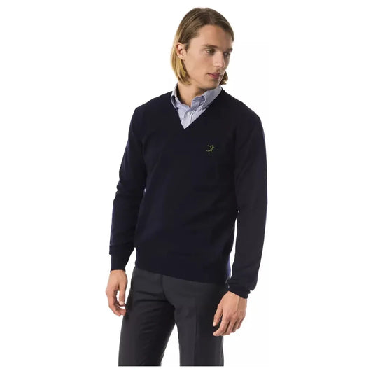 Uominitaliani Elegant V-Neck Merino Wool Sweater Uominitaliani