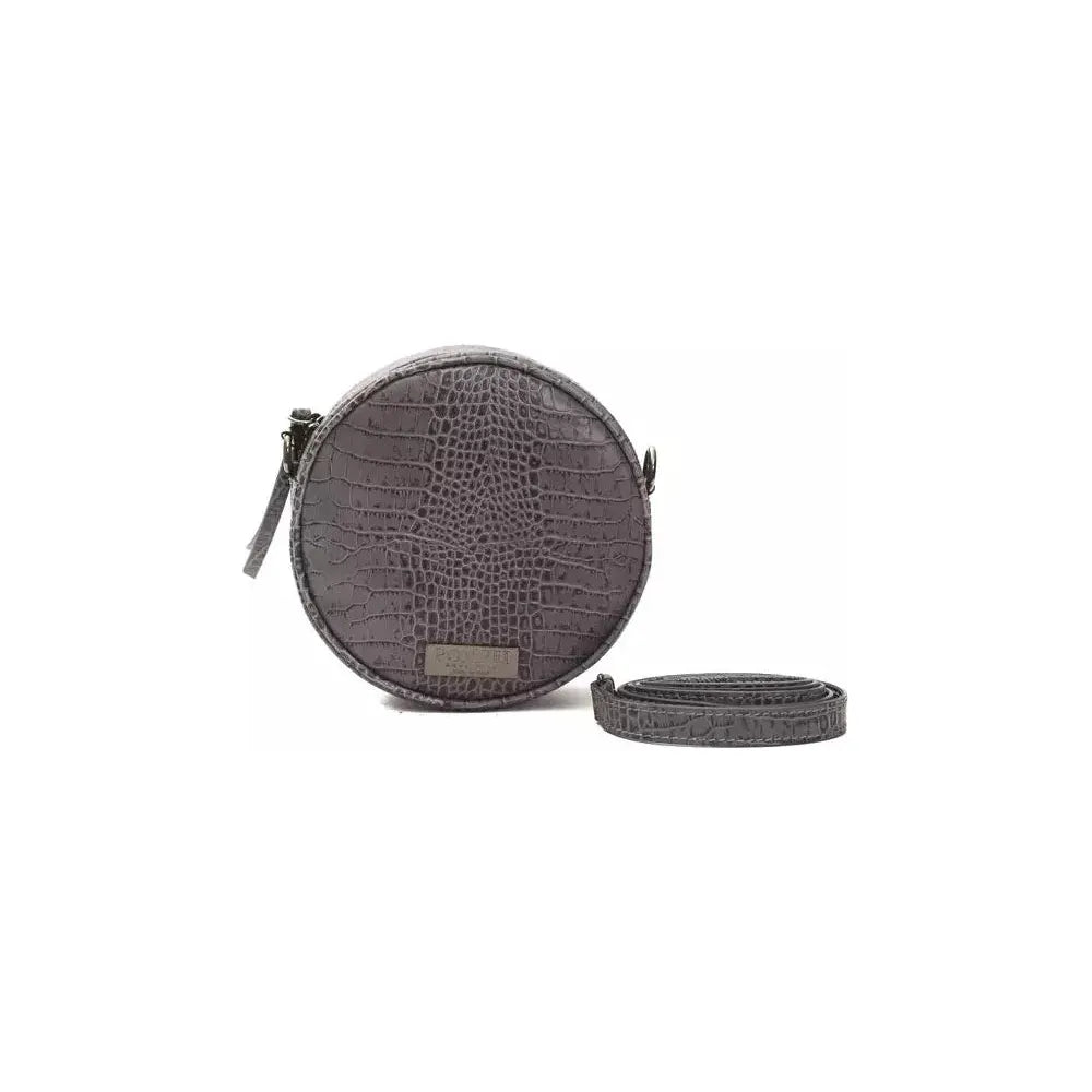 Pompei Donatella Gray Leather Women Crossbody Bag Pompei Donatella Dim Gray