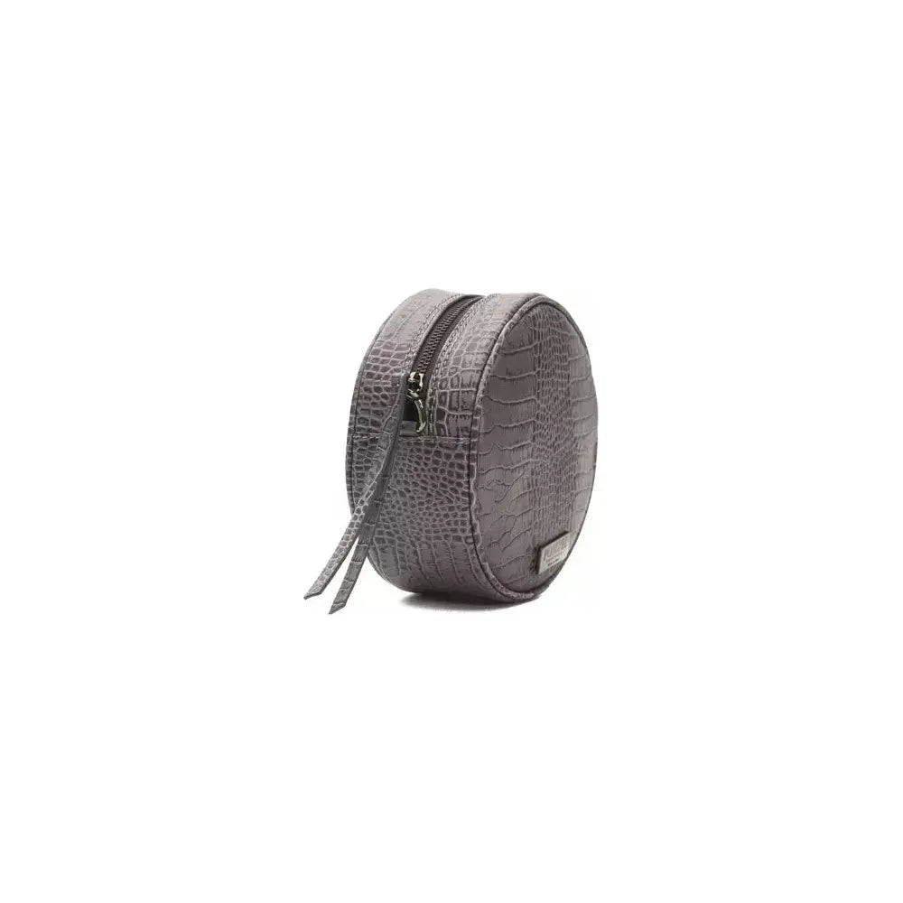Pompei Donatella Gray Leather Women Crossbody Bag Pompei Donatella Dim Gray
