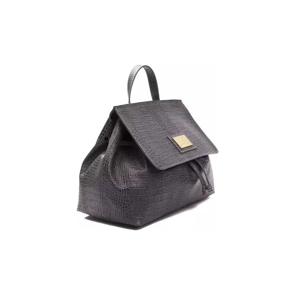 Pompei Donatella Gray Leather Women Handbag Pompei Donatella Dark Slate Gray