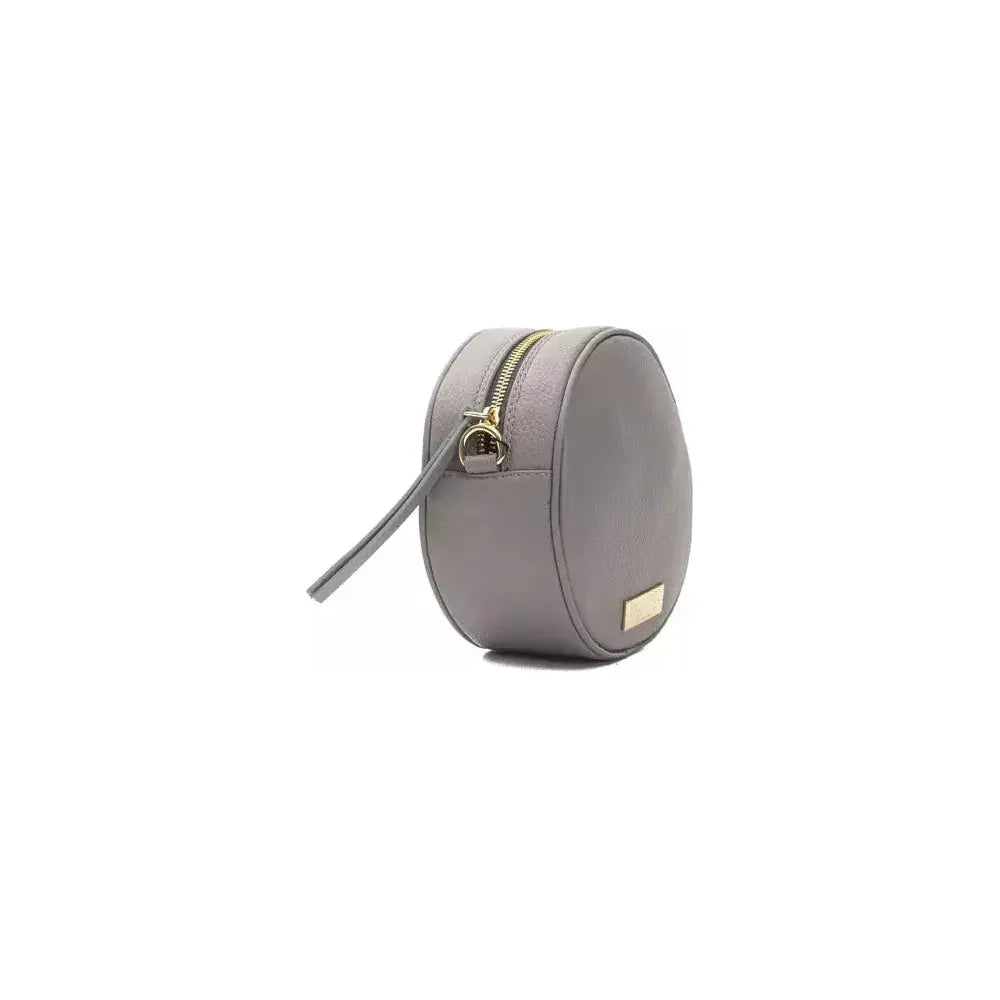 别致的灰色皮革椭圆形斜挎包