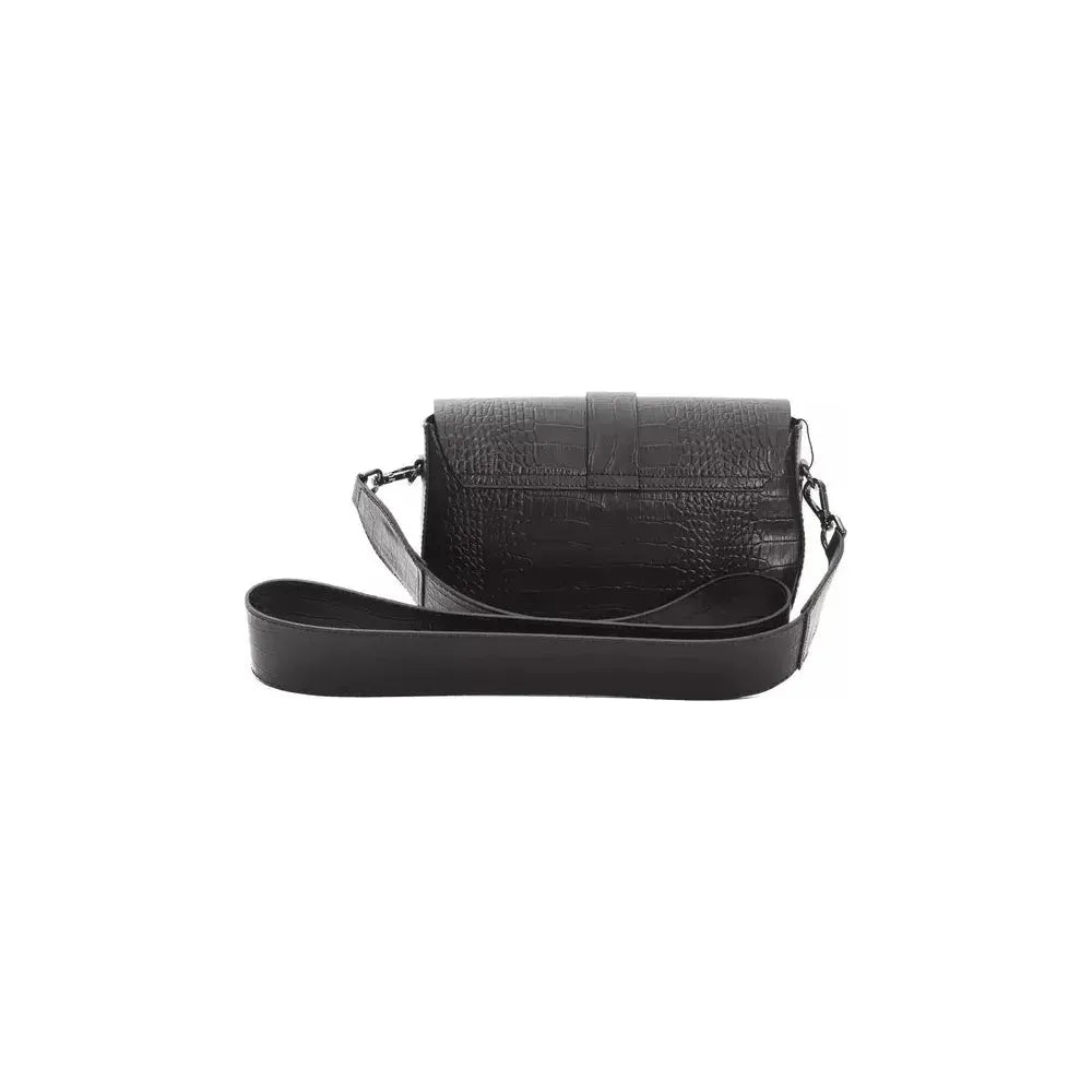 Pompei Donatella Black Leather Women Crossbody Bag Pompei Donatella