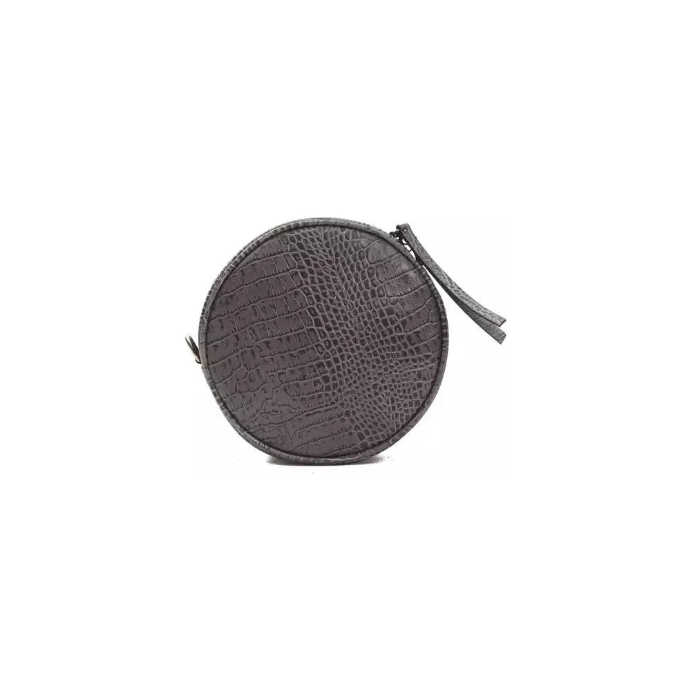 Pompei Donatella Gray Leather Women Crossbody Bag Pompei Donatella Dim Gray
