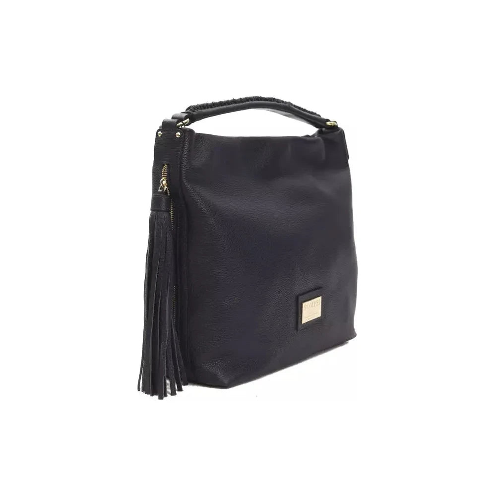 Pompei Donatella Gray Leather Women Shoulder Bag WOMAN SHOULDER BAGS Pompei Donatella Dark Slate Gray