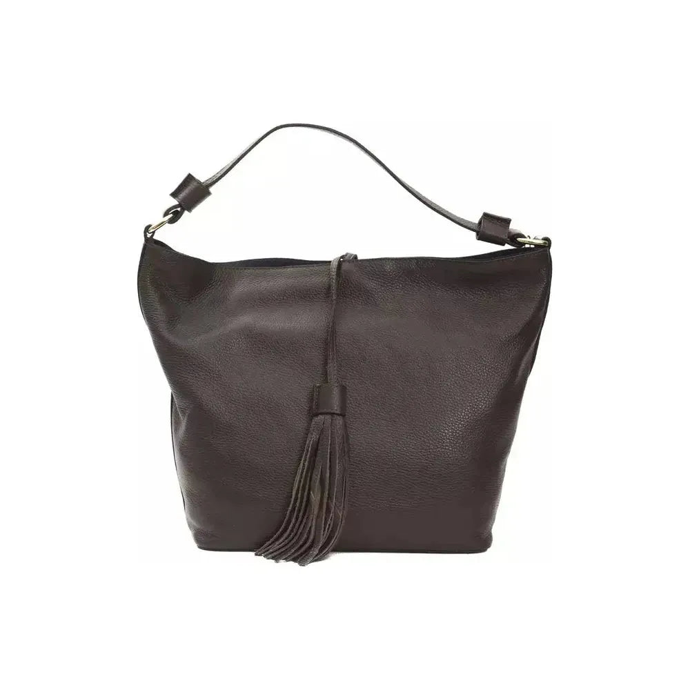 Pompei Donatella Brown Leather Women Shoulder Bag WOMAN SHOULDER BAGS Pompei Donatella