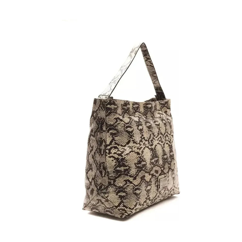 Pompei Donatella Gray Leather Women Shoulder Bag Pompei Donatella Dark Gray