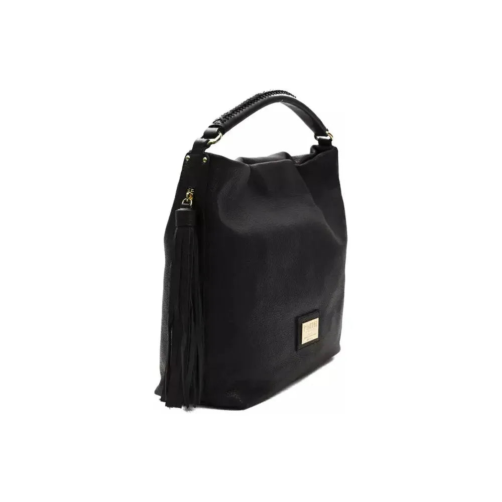Pompei Donatella Black Leather Women Shoulder Bag
