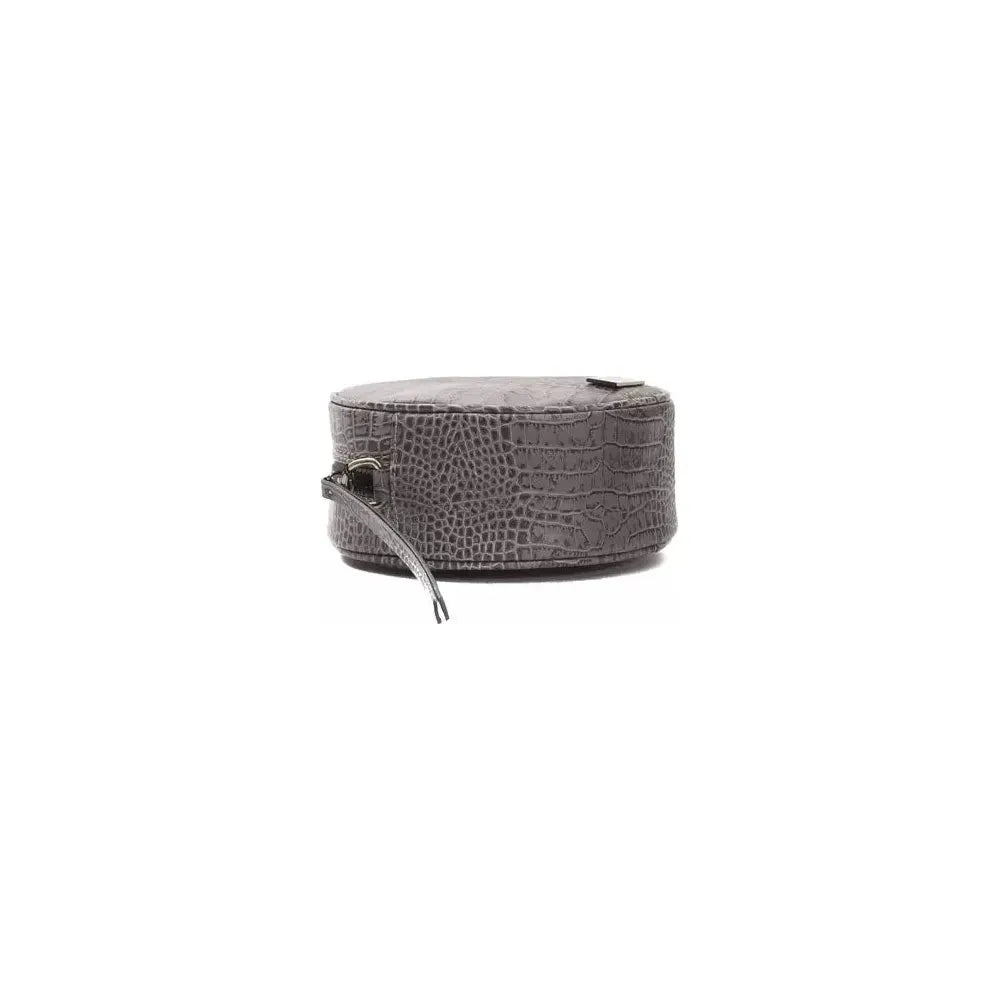Pompei Donatella Gray Leather Women Crossbody Bag Pompei Donatella Dim Gray