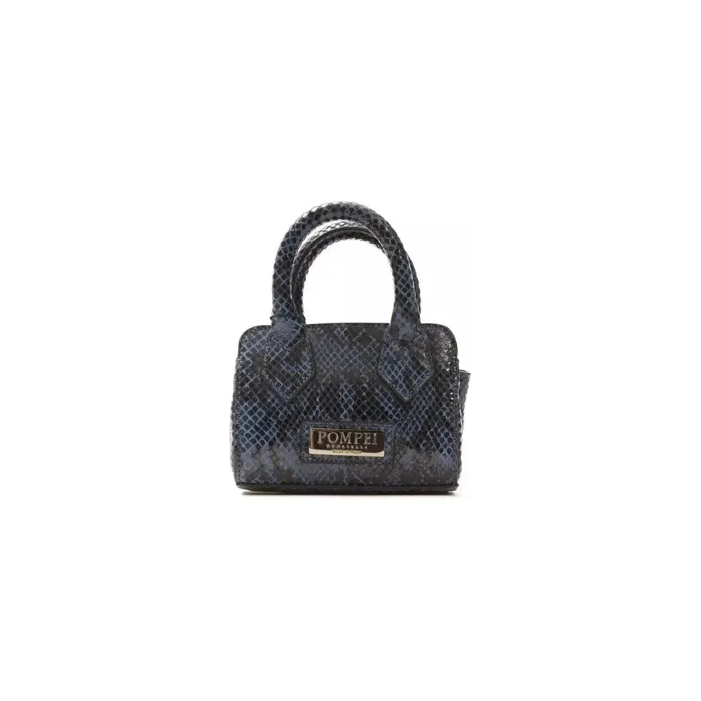 Pompei Donatella Blue Leather Women Mini Handbag Handbags, Wallets & Cases Pompei Donatella Dark Slate Gray