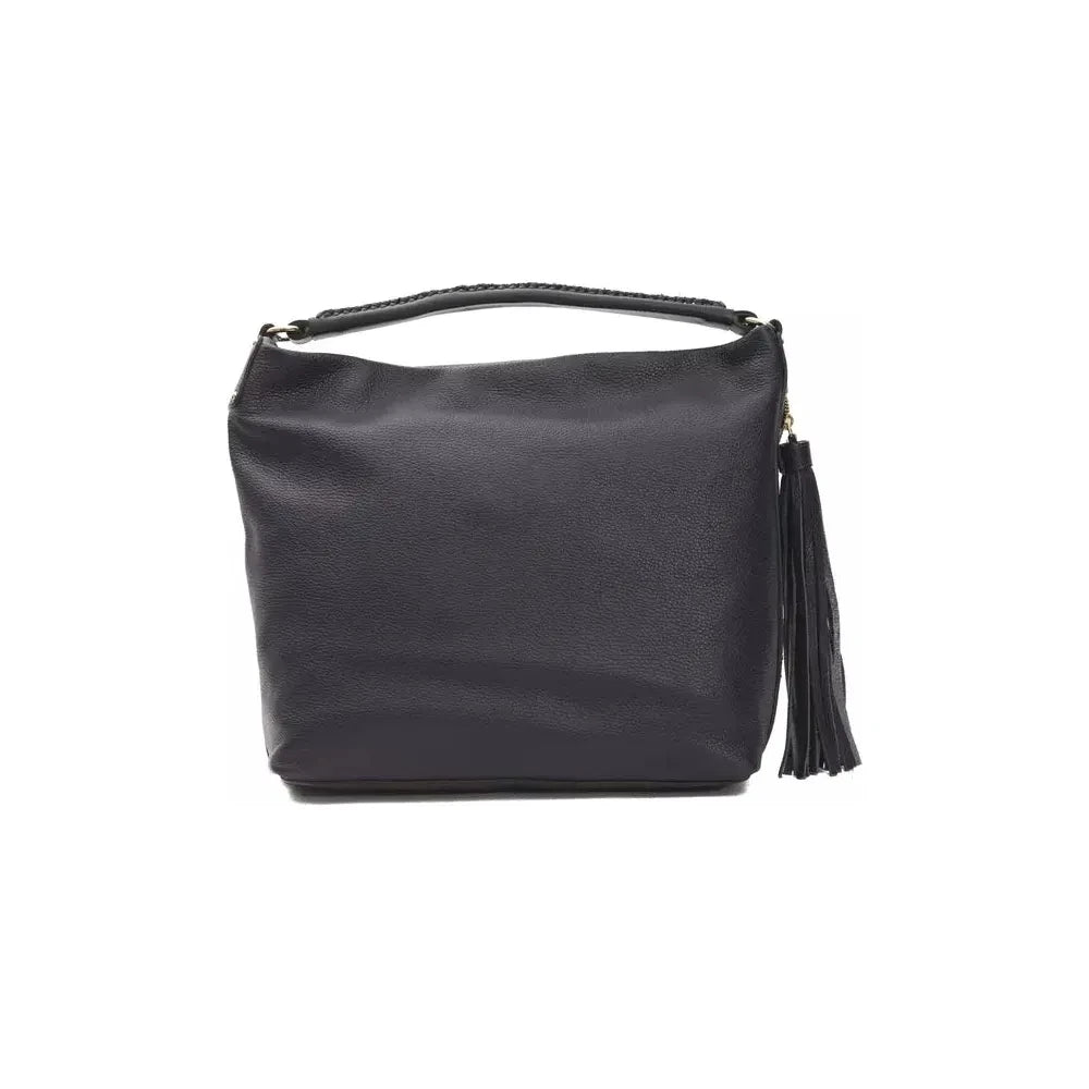 Pompei Donatella Gray Leather Women Shoulder Bag WOMAN SHOULDER BAGS Pompei Donatella Dark Slate Gray