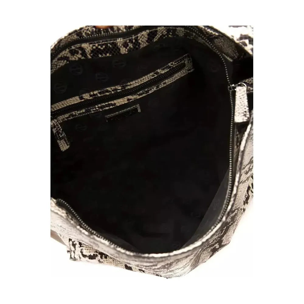 Pompei Donatella Gray Leather Women Shoulder Bag Pompei Donatella Gray