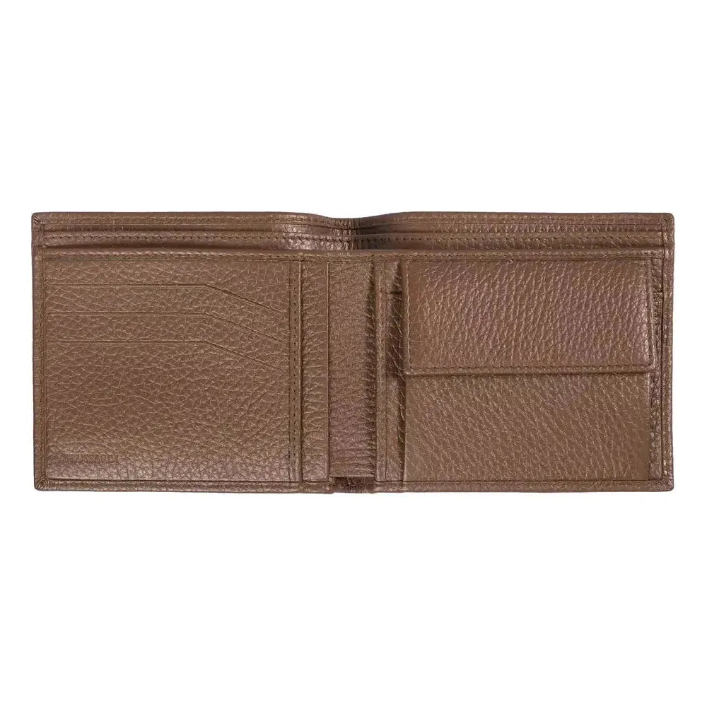 Trussardi Brown Leather Men's Wallet MAN WALLETS Trussardi