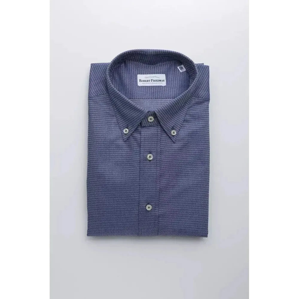 Robert Friedman Blue Cotton Men's Shirt