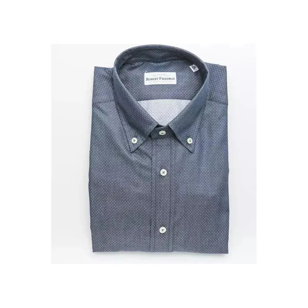 Robert Friedman Blue Cotton Men's Shirt