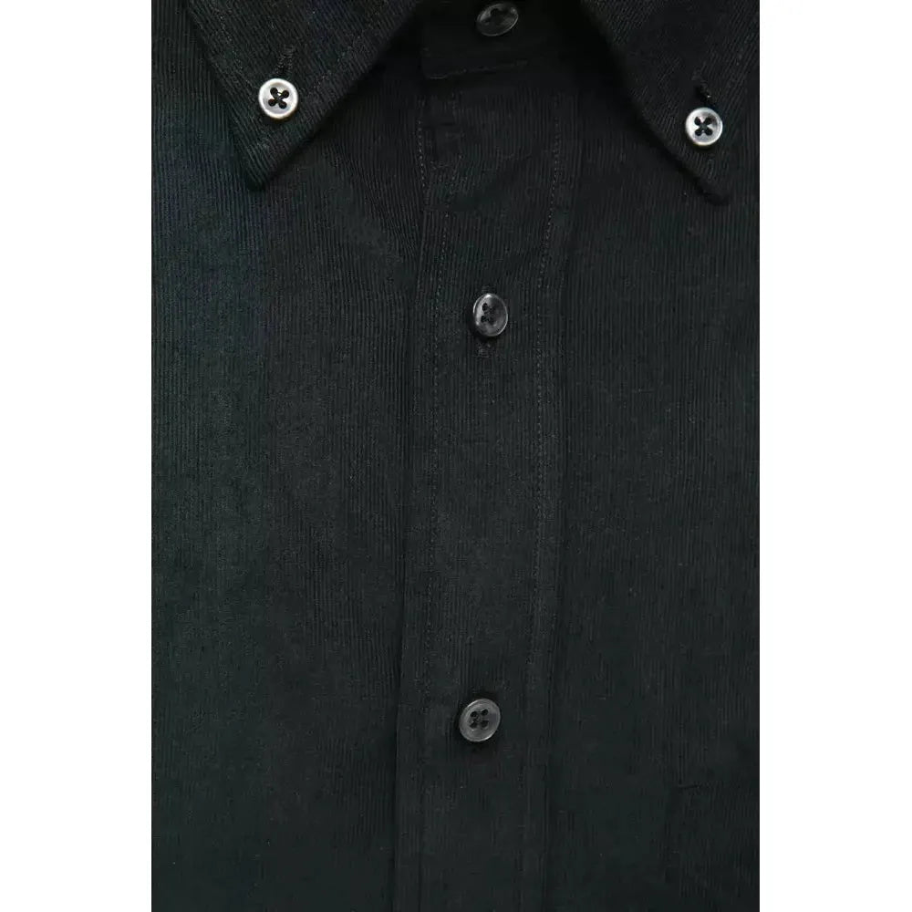 Robert Friedman Black Cotton Men Shirt