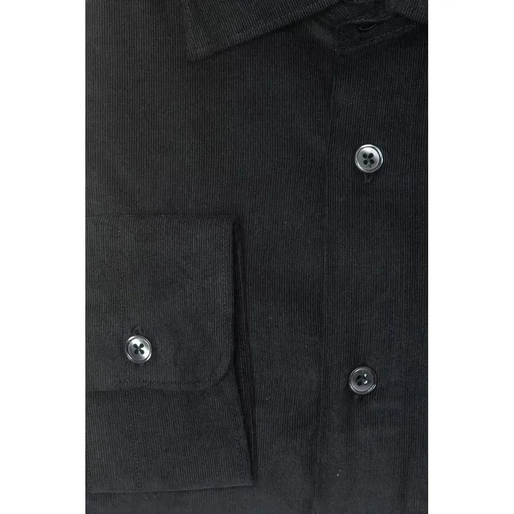 Robert Friedman Black Cotton Men Shirt Robert Friedman