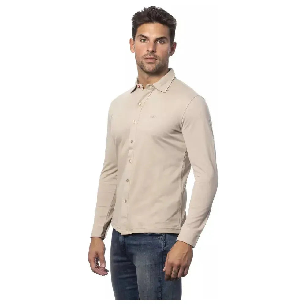 Verri Beige Cotton Men Shirt Verri Gray